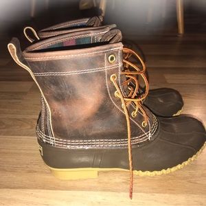 L.L. Bean Two-Tone Leather and Rubber Winter Boots